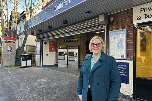 Zoe at Guildford station.
